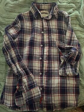 Altamont Plaid Button-Down Shirt in Navy, White, and Red